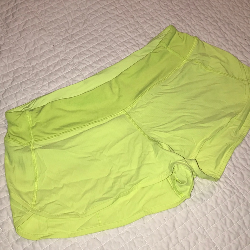 Lululemon bright yellow speed shorts size 8